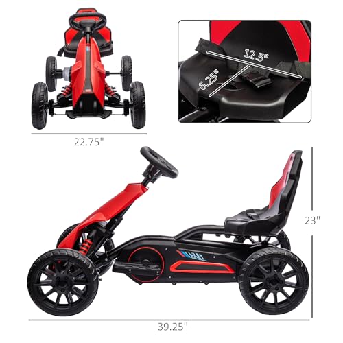 12V Electric Go Kart for Kids, Outdoor Ride-On Toy with Adjustable Speed A571780