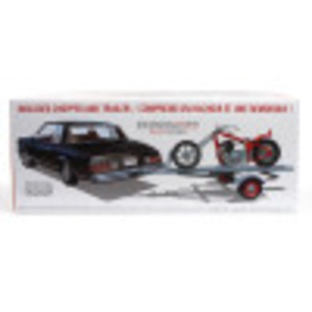 1:25 Scale Model Kit - 1980 Chevy Monte Carlo with Chopper & Trailer, Unpainted Building Kit Q628