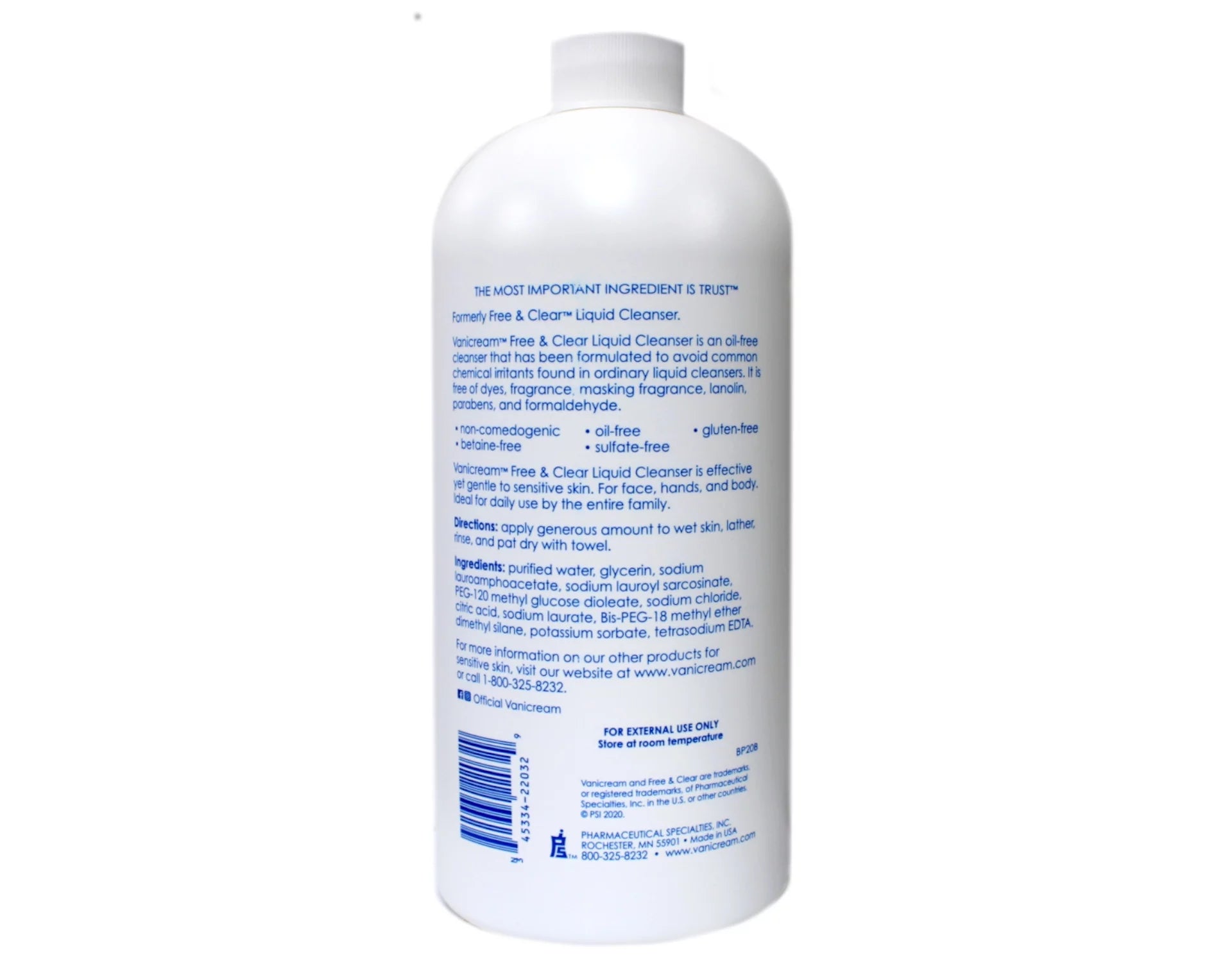 Free & Clear Liquid Cleanser for Sensitive Skin, 32 oz, 6 Pack F595907
