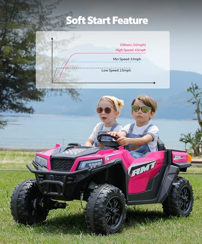 24V Ride on Car 2 Seater with Sun Shade, Dump Bed & Shovel, 4WD Electric Truck for Kids F44284