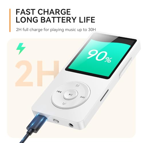 MP3 Player with Bluetooth 5.3, 1.8 Inch Screen, FM Radio, Voice Recorder I138