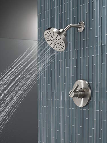 Gold Single-Handle Shower Faucet Trim Kit with 5-Spray Shower Head H2232
