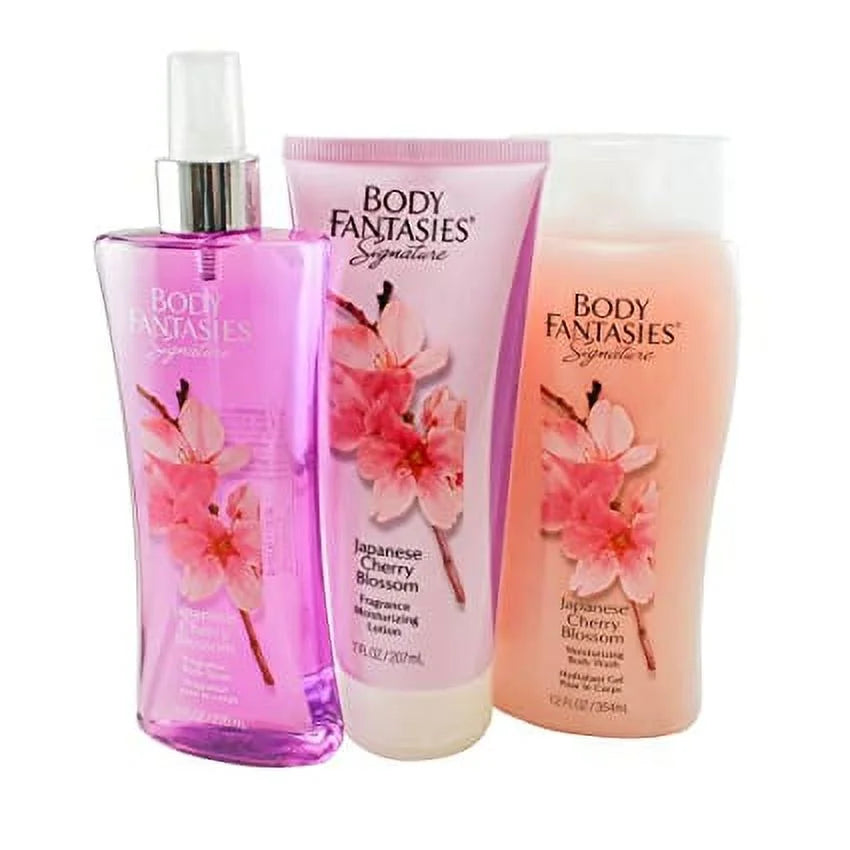 Japanese Cherry Blossom Body Spray, Lotion & Wash Set U80346