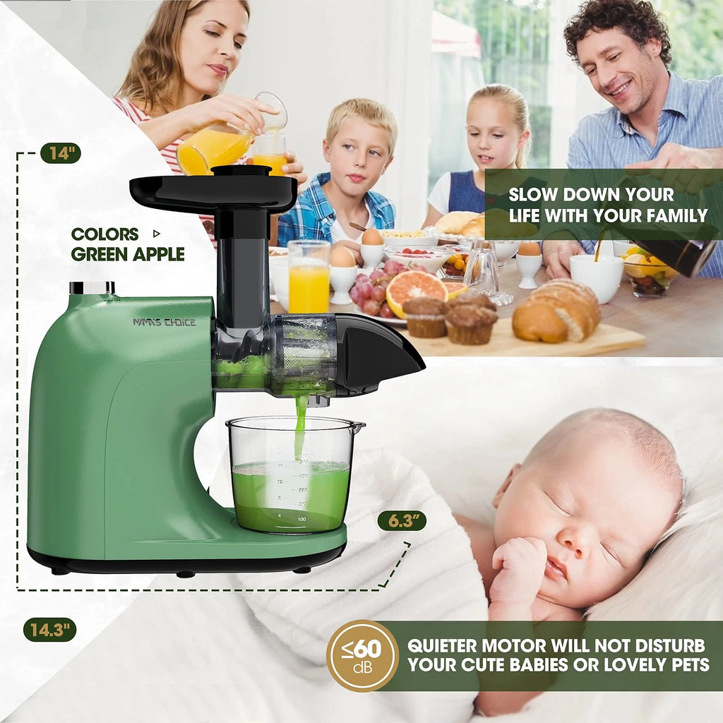 Slow Masticating Juicer for Vegetables and Fruits, Cold Press Extractor C51735