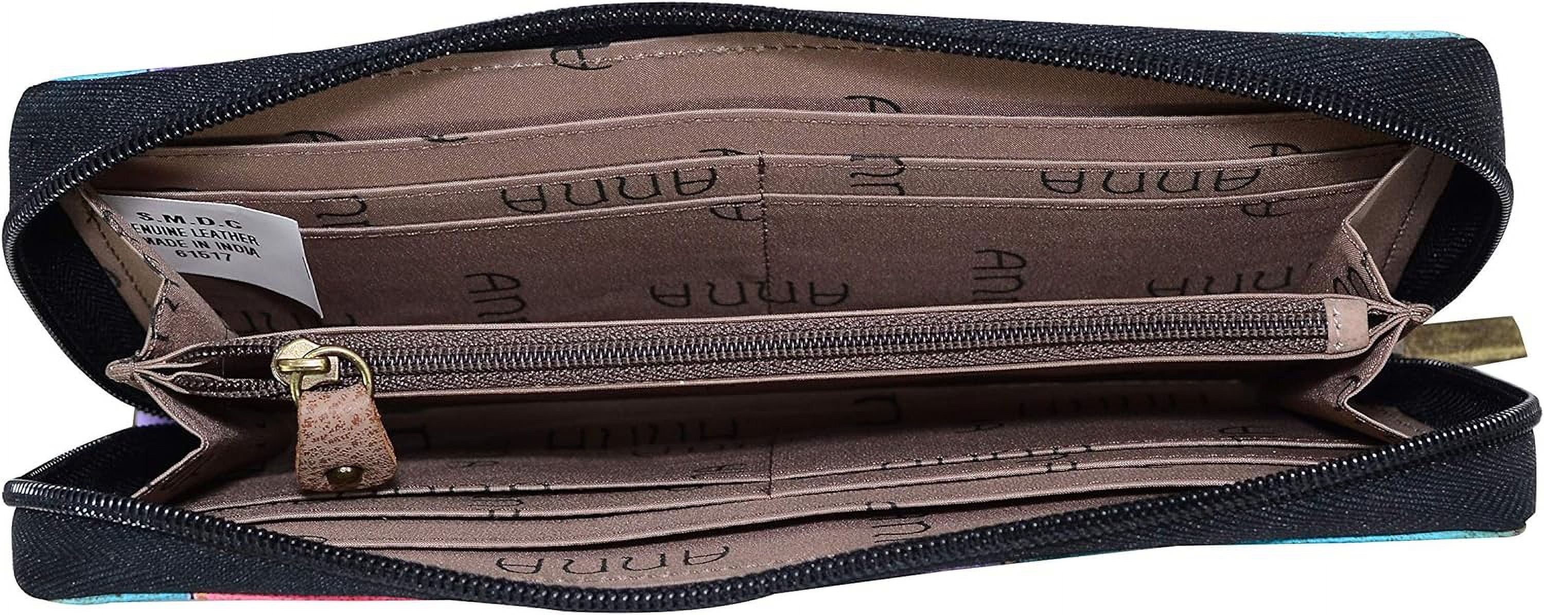Hand Painted Genuine Leather Zip-Around Clutch E73083