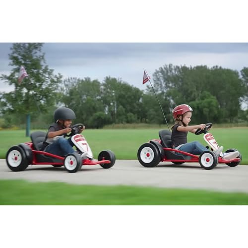 Kids Electric Go-Kart with Adjustable Seat, Rubber Wheels B5495