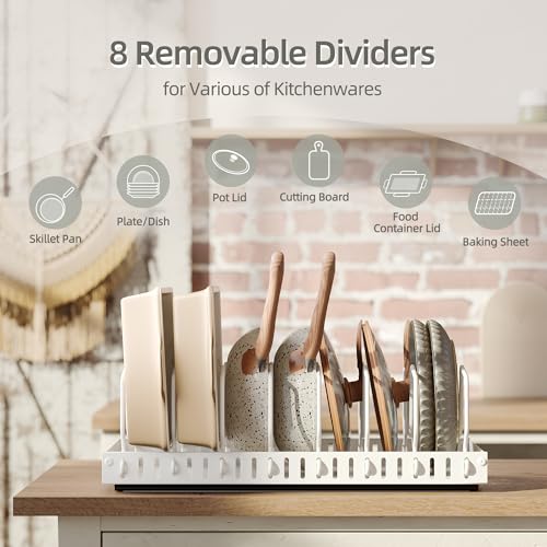 Pots and Pans Organizer Under Cabinet with 8 Dividers P864681