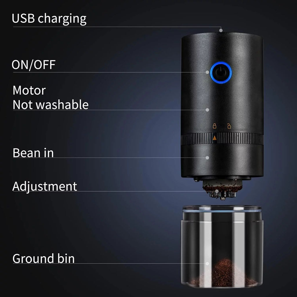 Cordless Electric Burr Coffee Grinder, Portable with Multi Grind Setting, USB L94325
