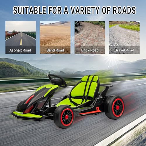 Electric Drift Kart for Kids, 24V, 2x200W Motor, Ages 6+ C51228