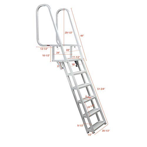Deluxe Flip-Up Dock Ladder with Welded Step Assembly - 4-Step S78080