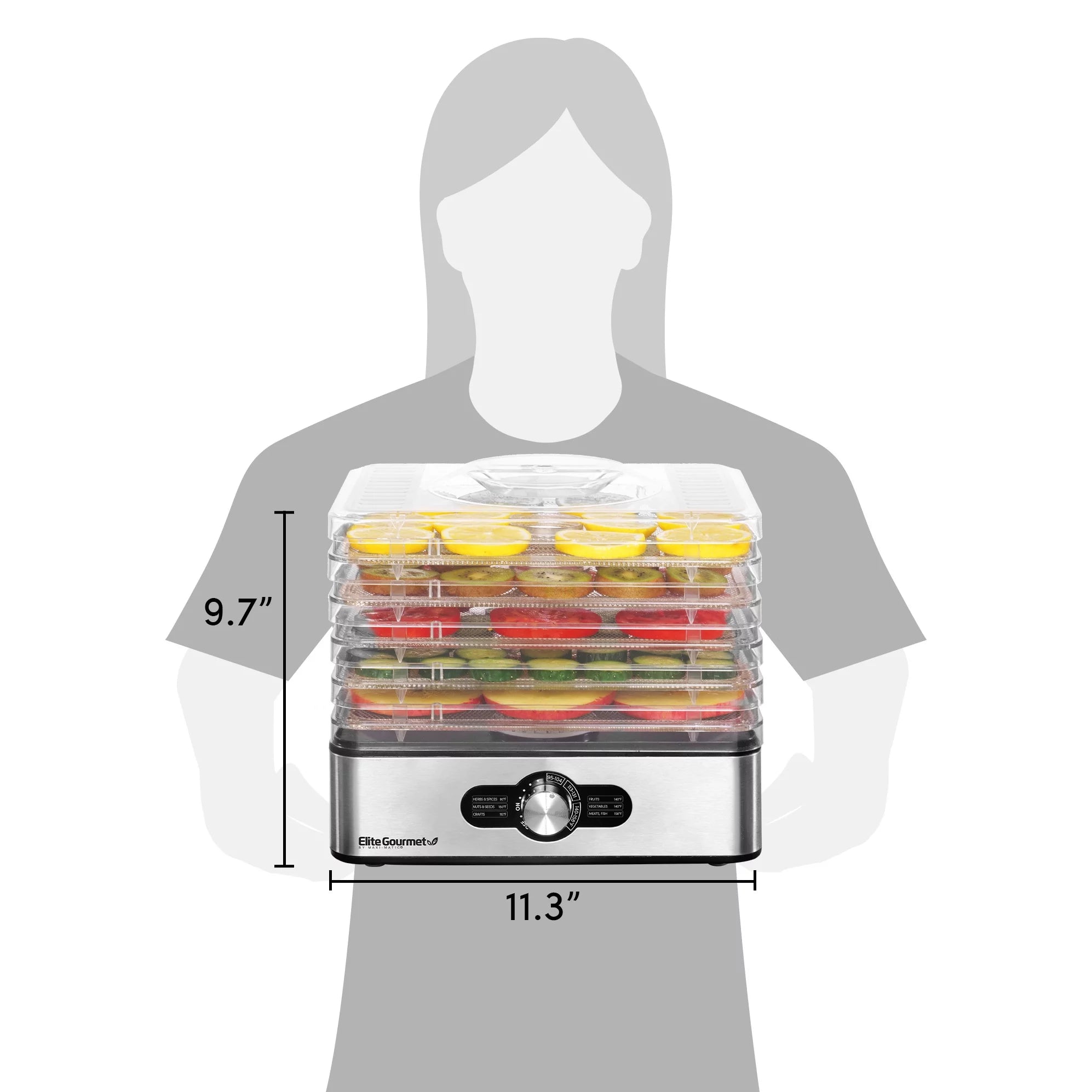 Food Dehydrator with 5 Stainless Steel Trays Q192909