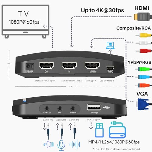 1080p 60fps Video Recorder with HDMI Capture and TV Playback P379828
