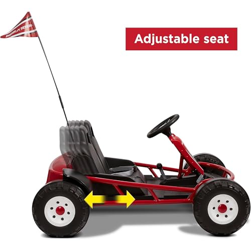 Kids Electric Go-Kart with Adjustable Seat, Rubber Wheels B5495