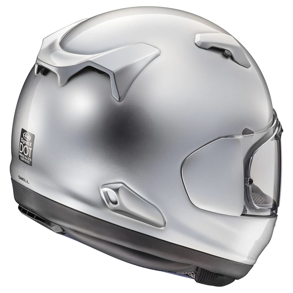 Aluminum Silver Motorcycle Helmet - Small Y4756