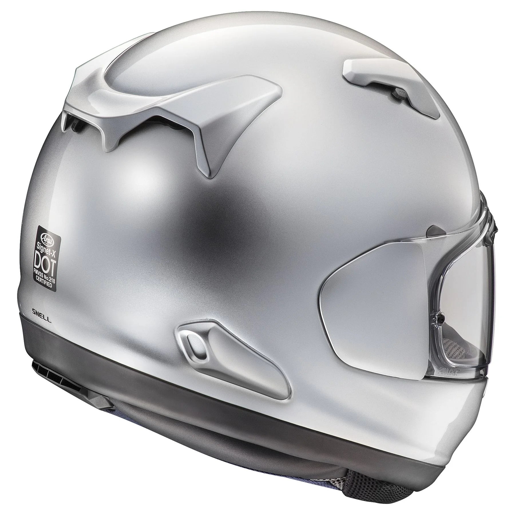 Aluminum Silver Motorcycle Helmet - Small Y4756