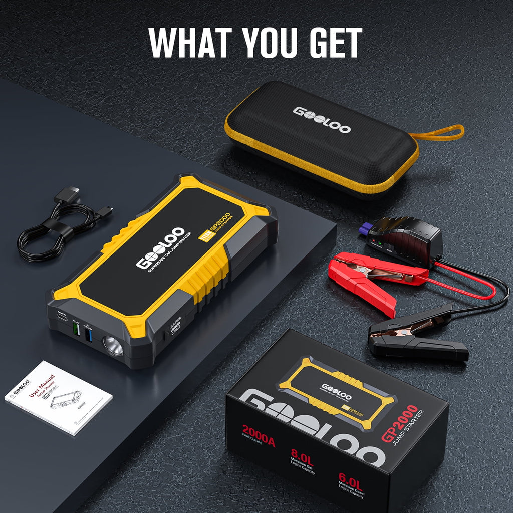 Jump Starter 2000A 12V Car Battery Booster Pack T4017