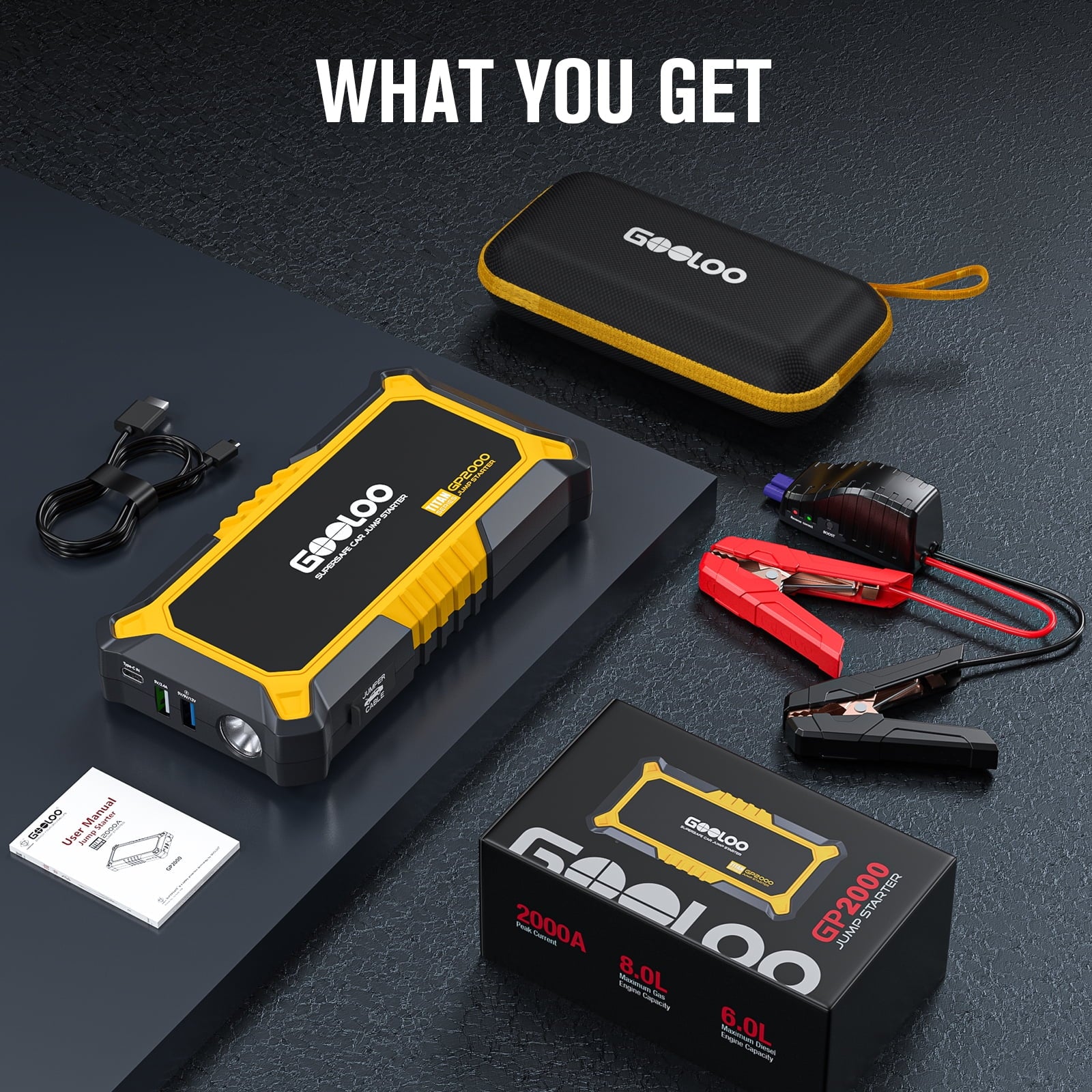 Jump Starter 2000A 12V Car Battery Booster Pack T4017