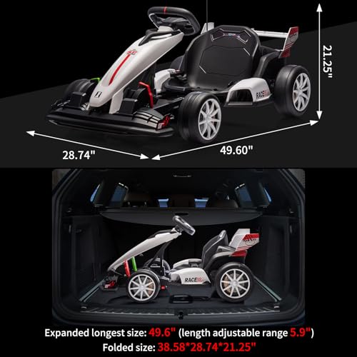 24V Electric Drift Kart for Kids with Adjustable Seat and 8.5MPH Speed Z339