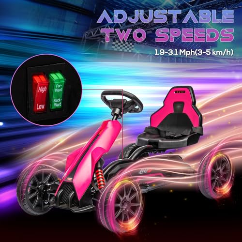 12V Electric Go Kart for Kids, Outdoor Ride-On Toy with Adjustable Speed A571780