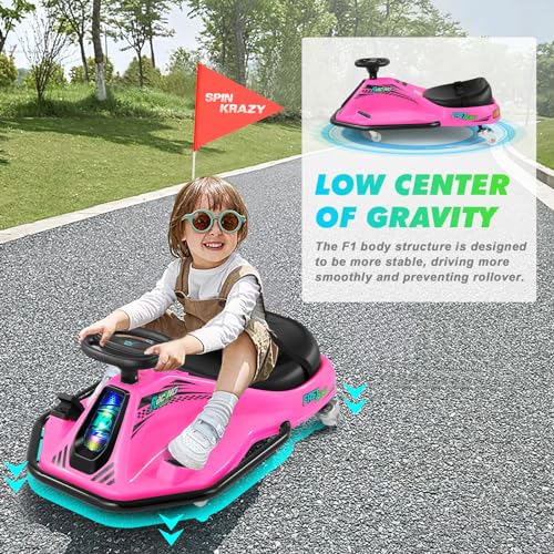 24V Electric Drifting Go Kart for Kids with Brushless Motor, Pink G891
