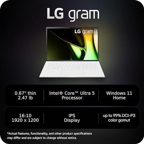 14-Inch Lightweight Laptop Intel Evo Edition Core Ultra 5 8GB RAM 512GB SSD White H74536