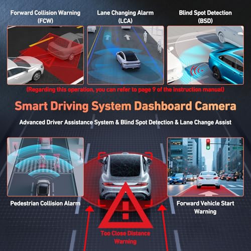 4K Dash Cam Front and Rear with WiFi GPS, 3.2" Screen, Night Vision O3771