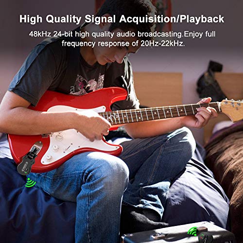 Wireless Guitar System 5.8GHz Transmitter Receiver for Electric Guitar Bass Q92598
