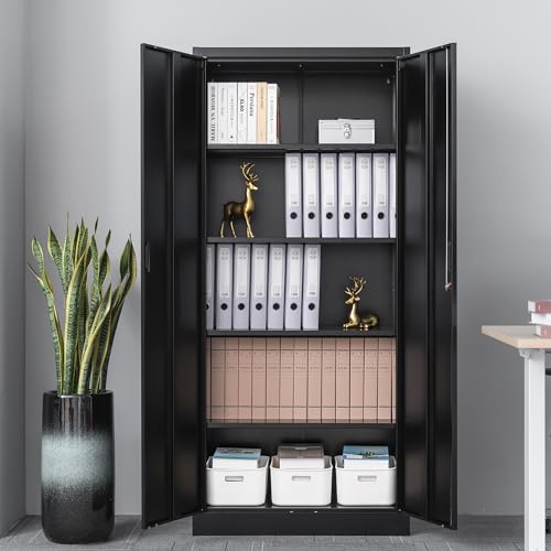 Metal Storage Cabinet with Adjustable Shelves, White W537131