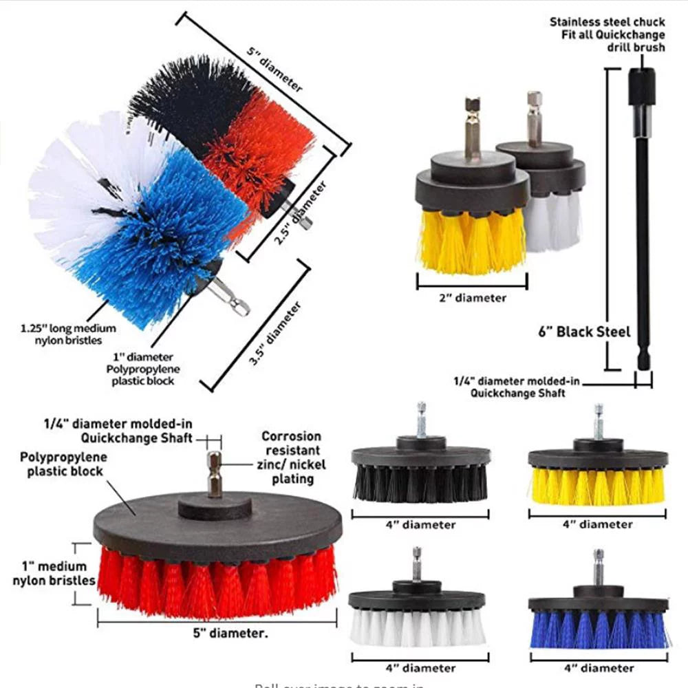 Electric Drill Brush Set 31PCS with Cloth Scrub Pads Sponge Extendable Attachment M520