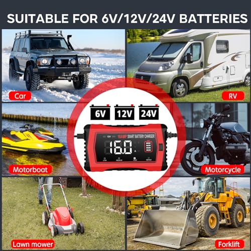 12V 24V 10-Stage Smart Battery Charger and Maintainer B154