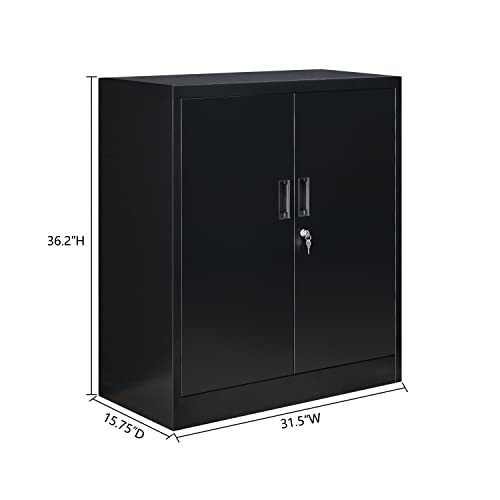 Locking Metal Storage Cabinet with Shelves and Doors L888