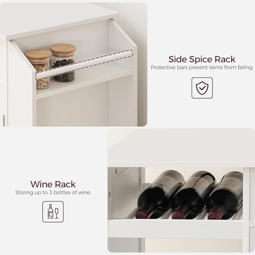 Kitchen Island with Power Outlet and Drawer on Wheels I678
