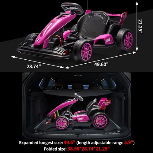 24V Electric Drift Kart for Kids with Adjustable Seat and 8.5MPH Speed Z339