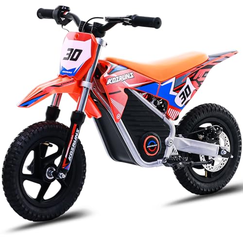 Electric Dirt Bike for Kids Aged 4-8, 350W Brushless Motor, 14'' Off-Road Tires, Blue J66927