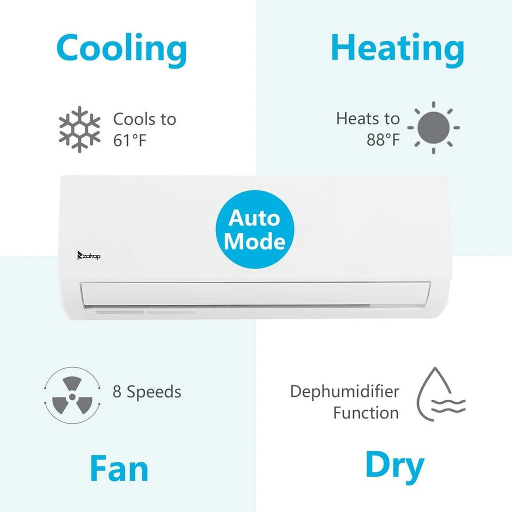 12000 BTU Mini Split Air Conditioner with Heating W6696
