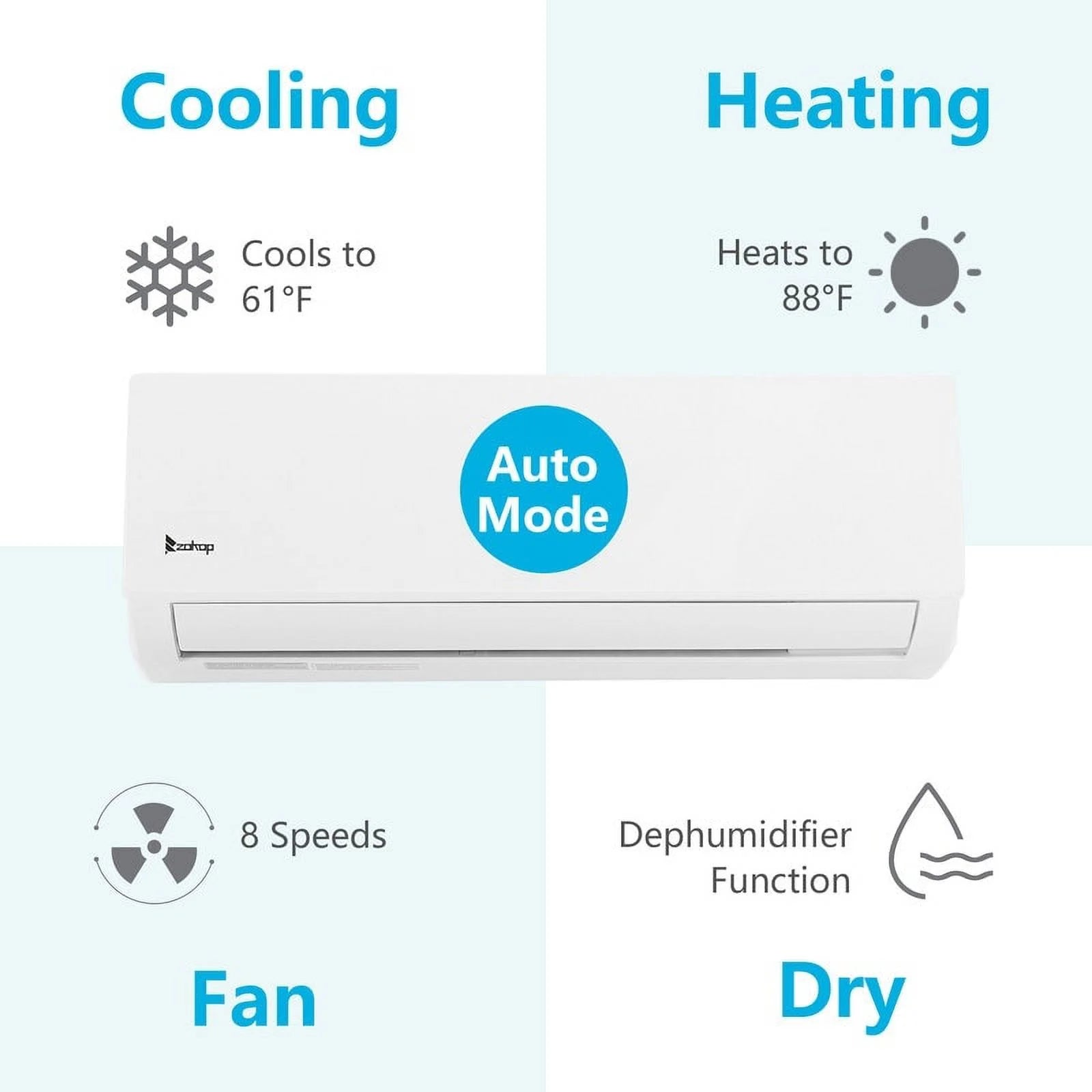 12000 BTU Mini Split Air Conditioner with Heating W6696