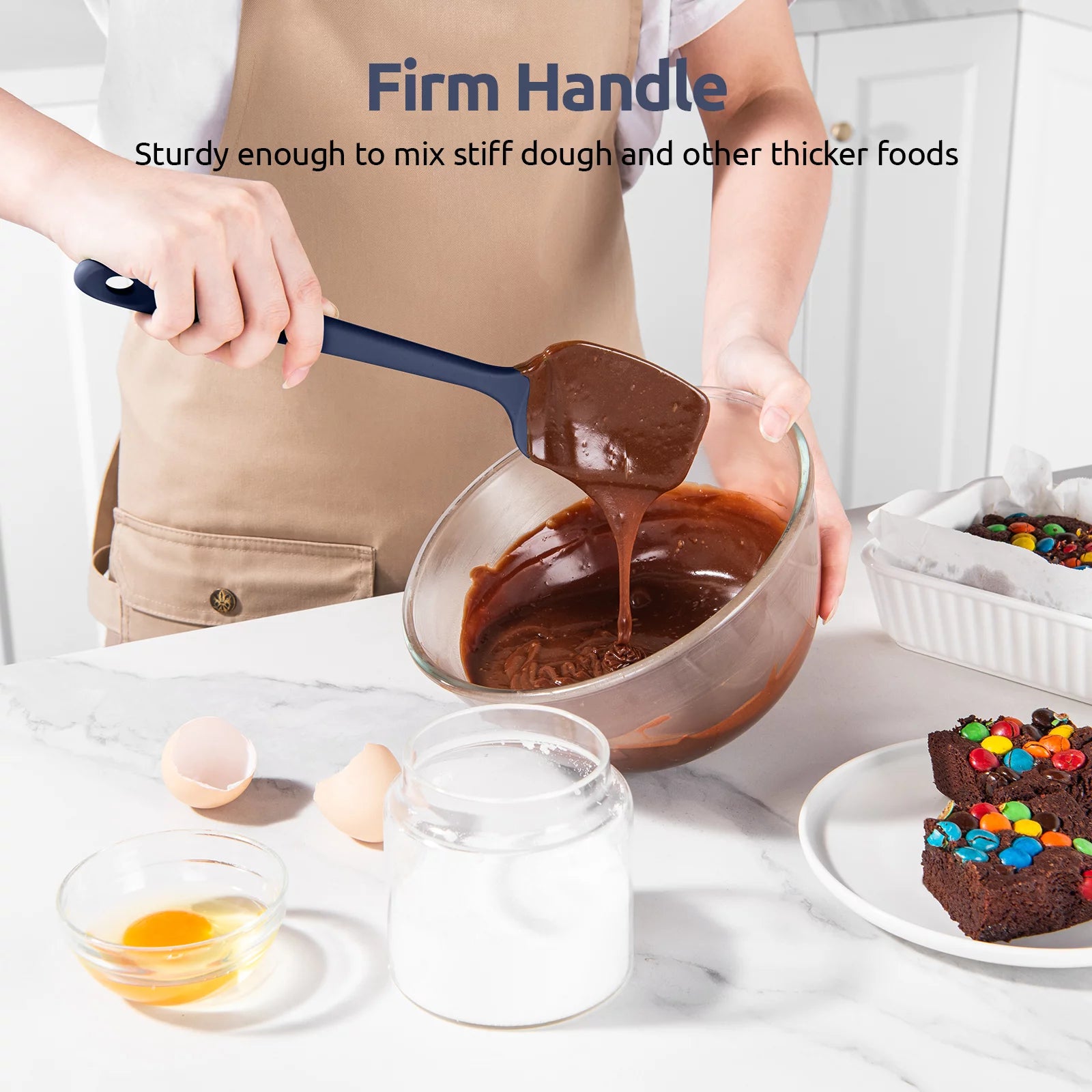 Silicone Spoon Spatula Set of 3, BPA-Free Food Grade, Heat Resistant up to 600°F A132