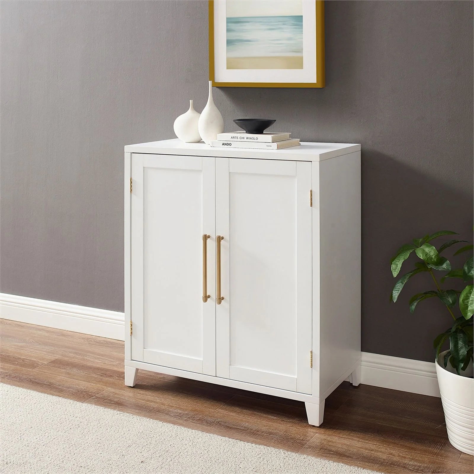 Stackable Wood Kitchen Pantry Storage Cabinet in White I978