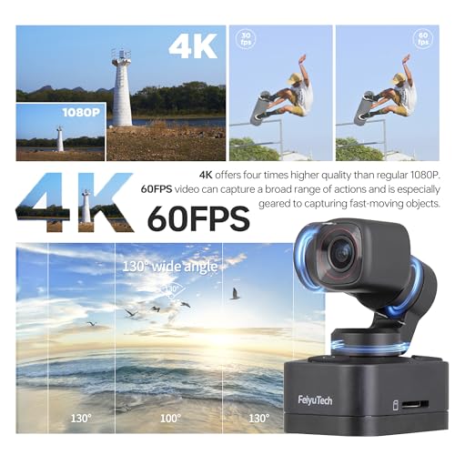 Camera with 3-Axis Gimbal, Magnetic Mount for Travel Vlog N5096