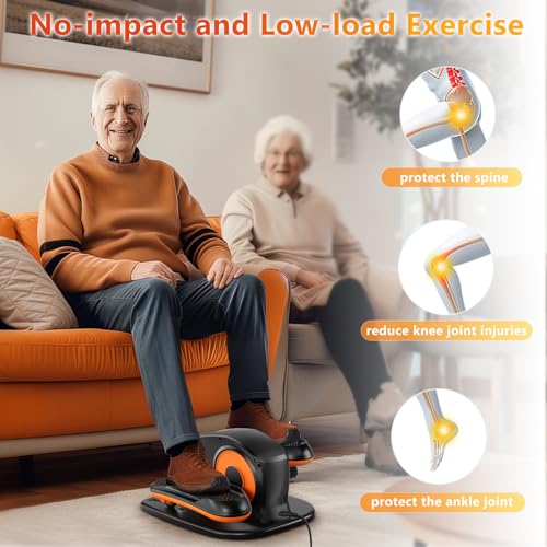 Under Desk Elliptical Machine with Remote, 15 Speeds, Portable Leg Exerciser for Home Office M6572