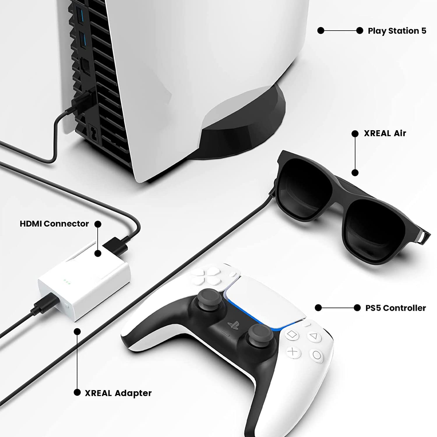 AR Glasses with Adapter Bundle, 3-Level Electrochromic Dimming, 120Hz W637851