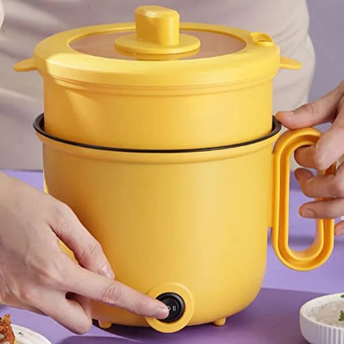 Electric Cooking Pot 1.5L with Clear Lid, Yellow F1734