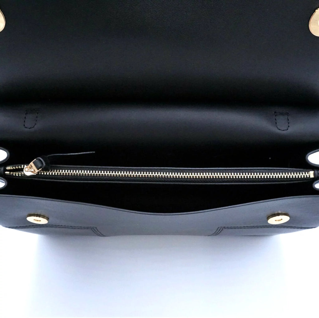 Women's Leather Satchel Bag with Gold Hardware H9073