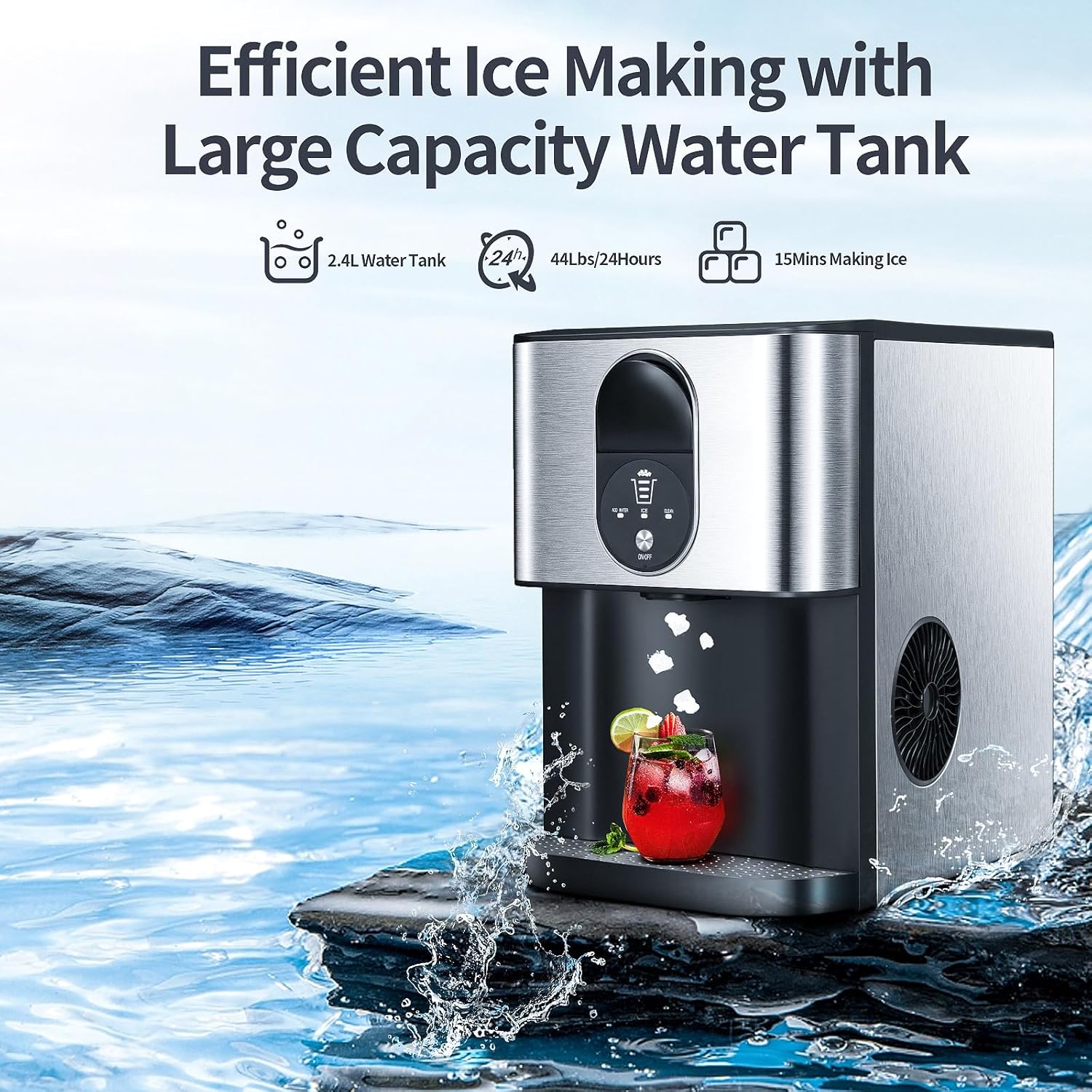 Countertop Nugget Ice Maker with Self-Cleaning J874