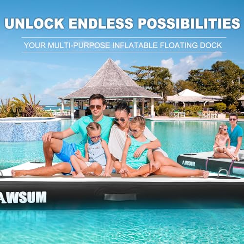Inflatable Floating Dock Platform for Pool Beach Ocean Y75577