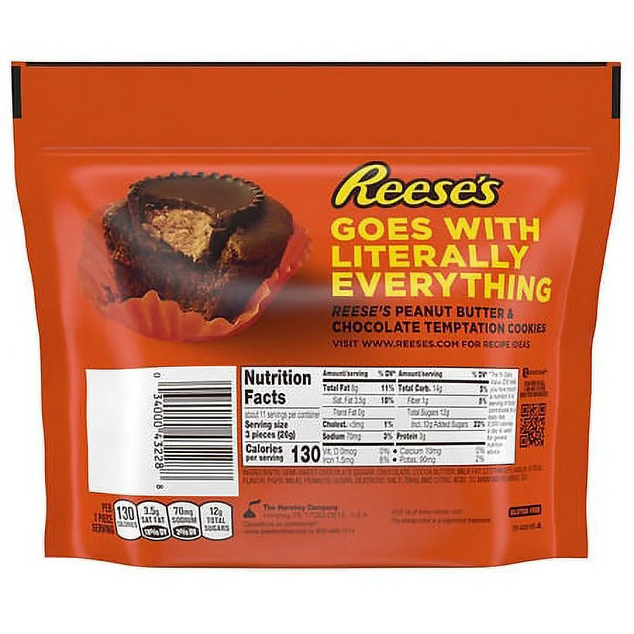 Dark Chocolate Peanut Butter Cups Candy, Individually Wrapped, 10.2oz Pack of 2 B678
