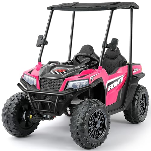 24V Ride on Car 2 Seater with Sun Shade, Dump Bed & Shovel, 4WD Electric Truck for Kids F44284