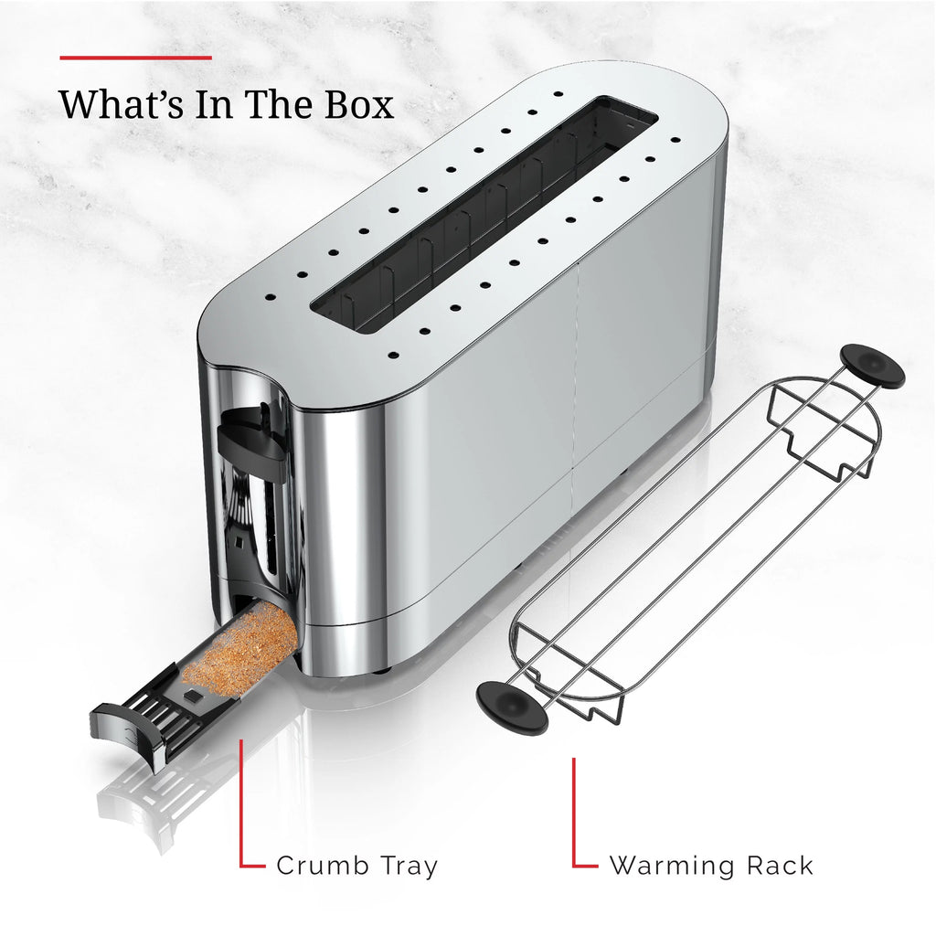 2-Slice Glass Accent Toaster, Black & Silver H6234