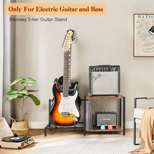 Guitar Rack, 3-Piece Floor Stand with Amp Support, Adjustable Holder for Multiple Instruments X487178