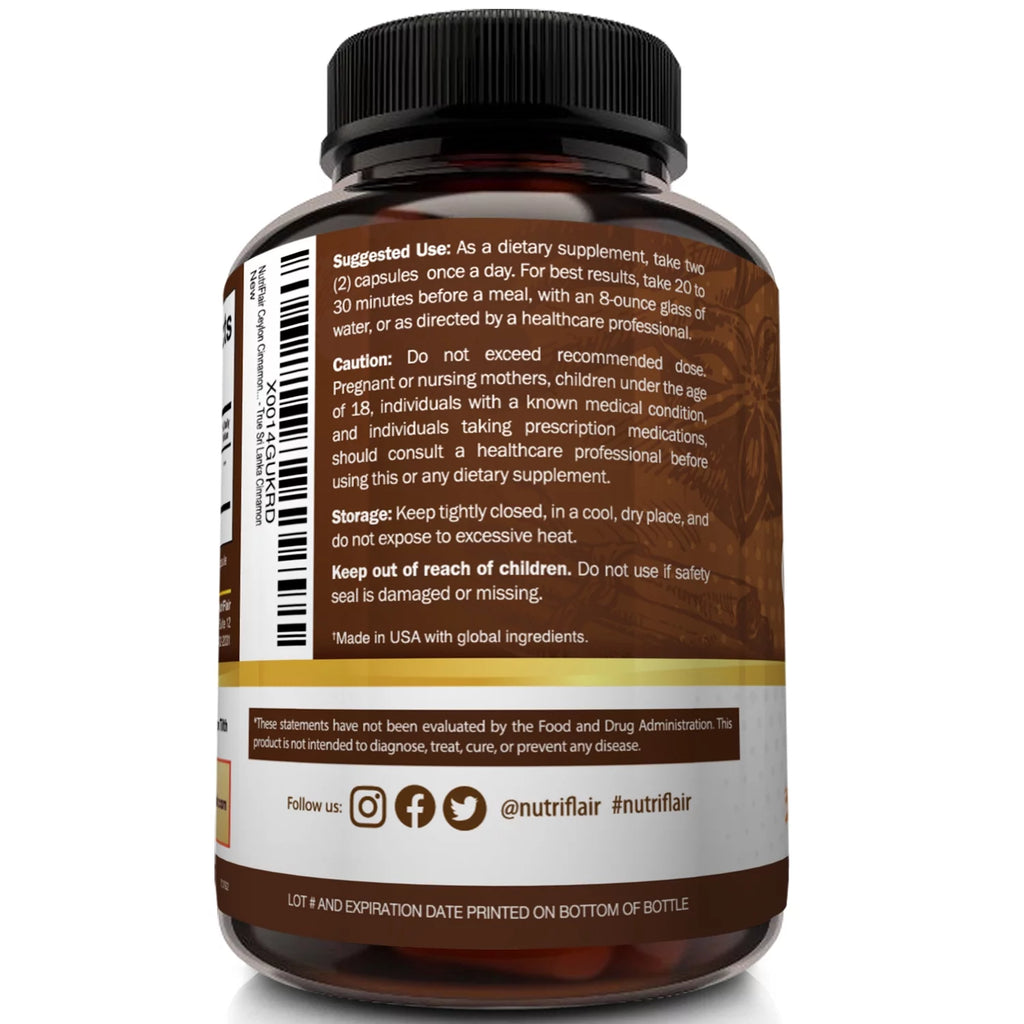 Organic Ceylon Cinnamon 1200mg Capsules X37494